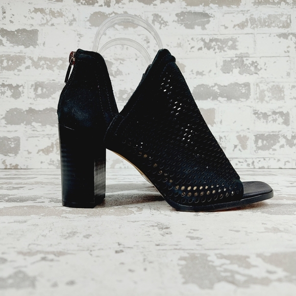 Vince Camuto Katnina Black Nubuck Leather Bootie Sandal Shootie M725 - Picture 5 of 13